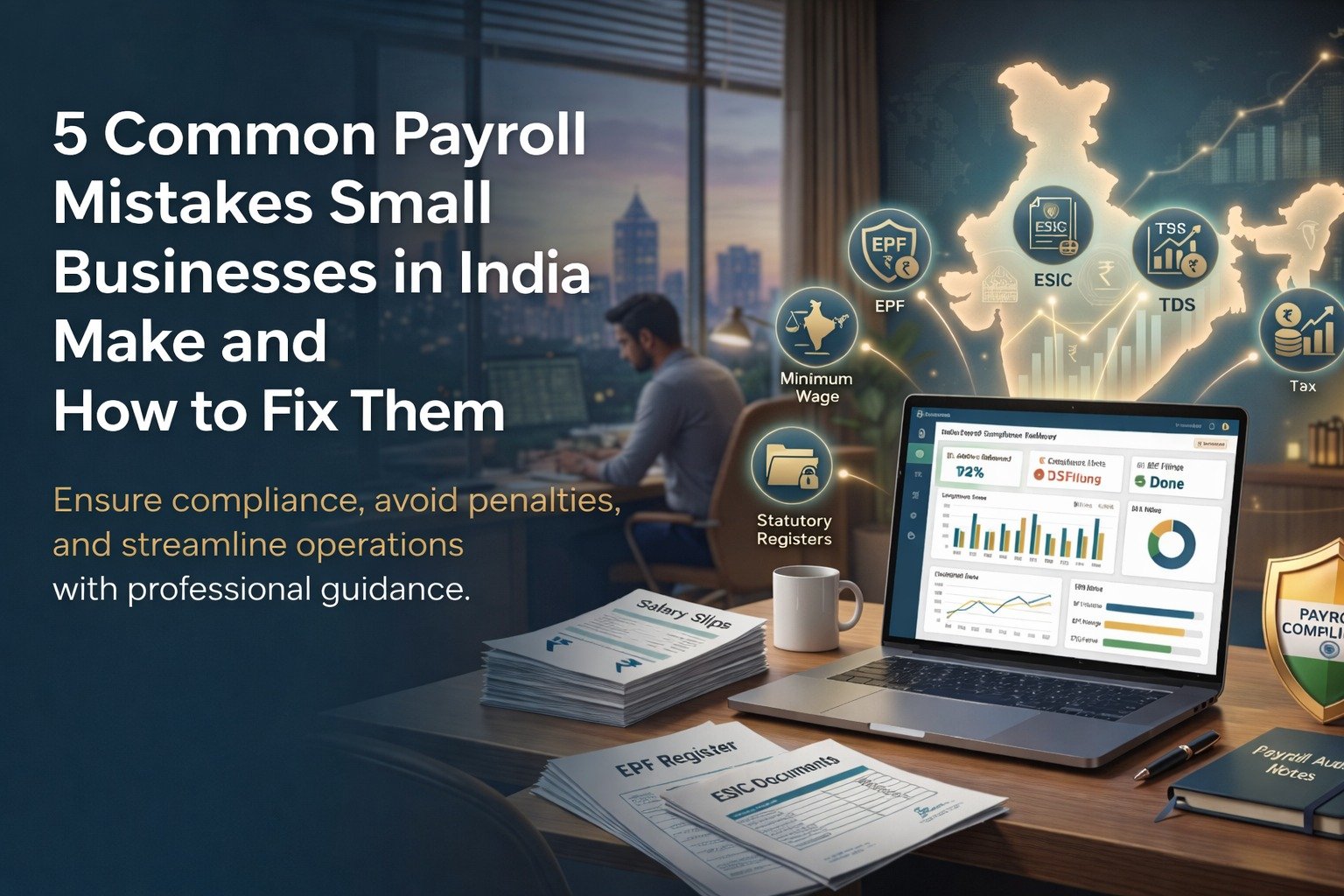 Payroll, HR Compliance, EPF, ESIC, TDS, Salary Structure, Minimum Wage, Tax Compliance