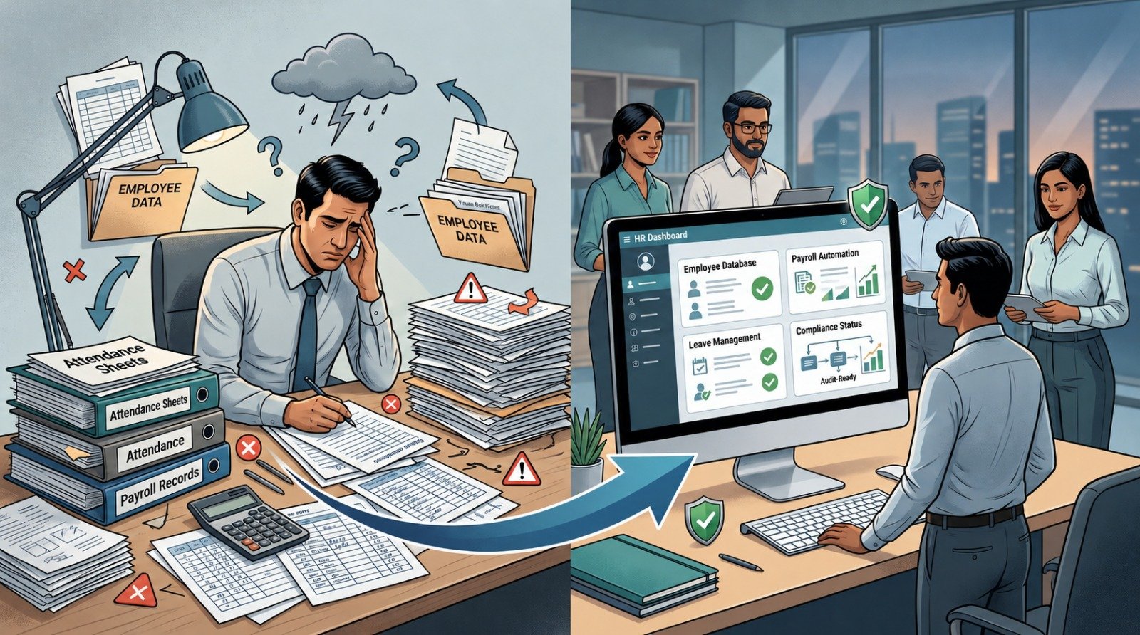 Manual HR, HR Liability, Payroll chaos, Spreadsheet, Compliance Risk, HR Mess, HR Automation